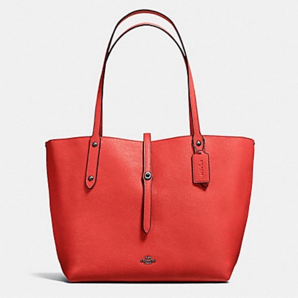 Coach Handbags - COACH • Large Leather Market Tote